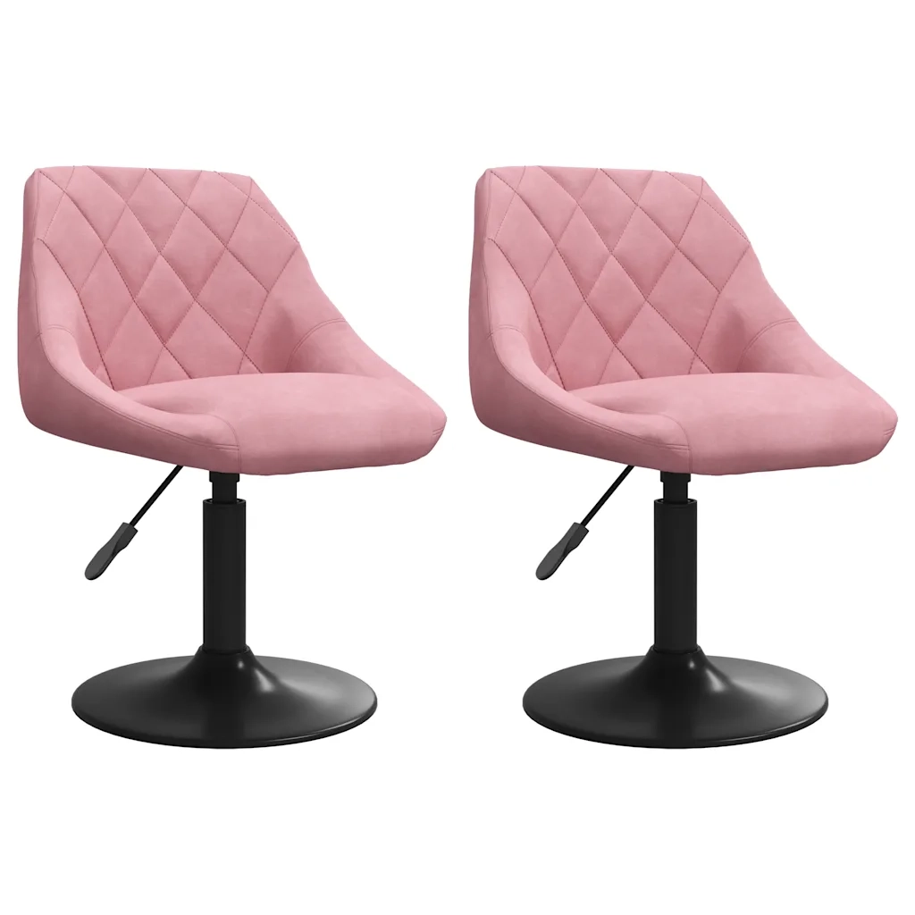 Sedie da Pranzo Girevoli 2 pz Rosa in Velluto