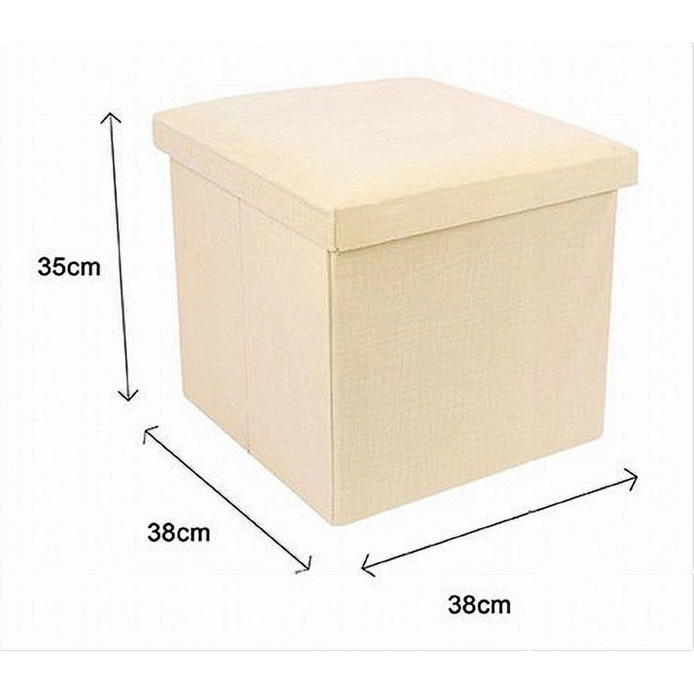 Trade Shop - Pouf Puff Contenitore Imbottito Portaoggetti Salvaspazio Seduta 38x38x35cm 79420 -