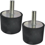 Set di tampone in gomma di 2 pezzi - Demipercussionanti - Viti M8 - Ø40mm L:30mm - Durezza Shore 70 - Nero/Argento - Resistente fino a 1008N