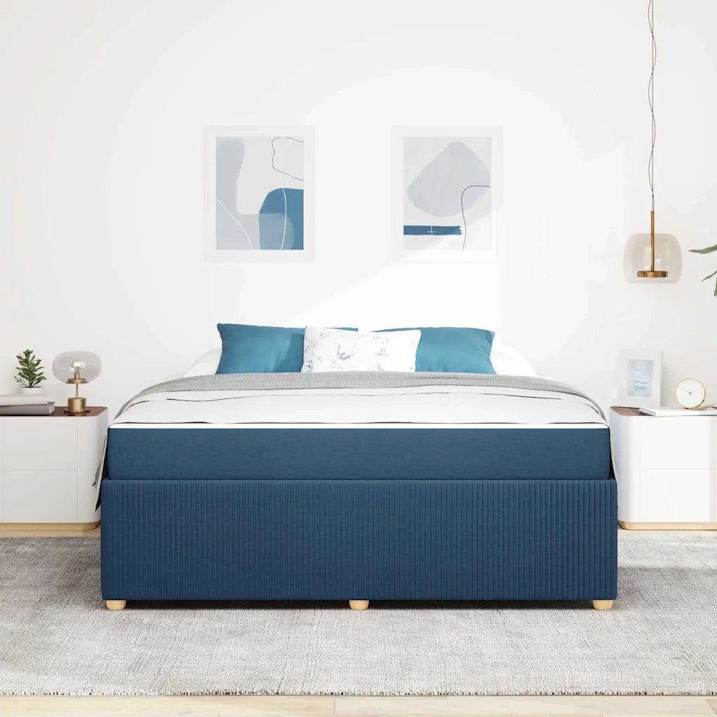 vidaXL Struttura letto con materasso Blu 180 x 200 cm Tessuto