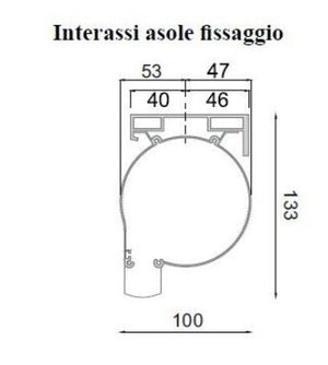 Coppia staffe di ancoraggio tenda da sole 3000 con cassonetto attacco a soffitto - Colore marrone 8017