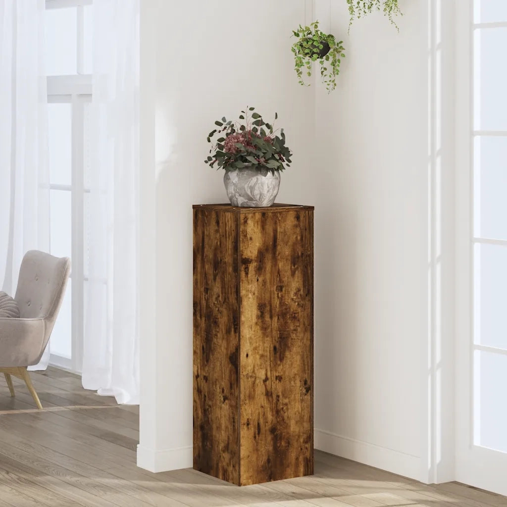 vidaXL Supporto per Piante Rovere Fumo 33x33x100 cm in Truciolato