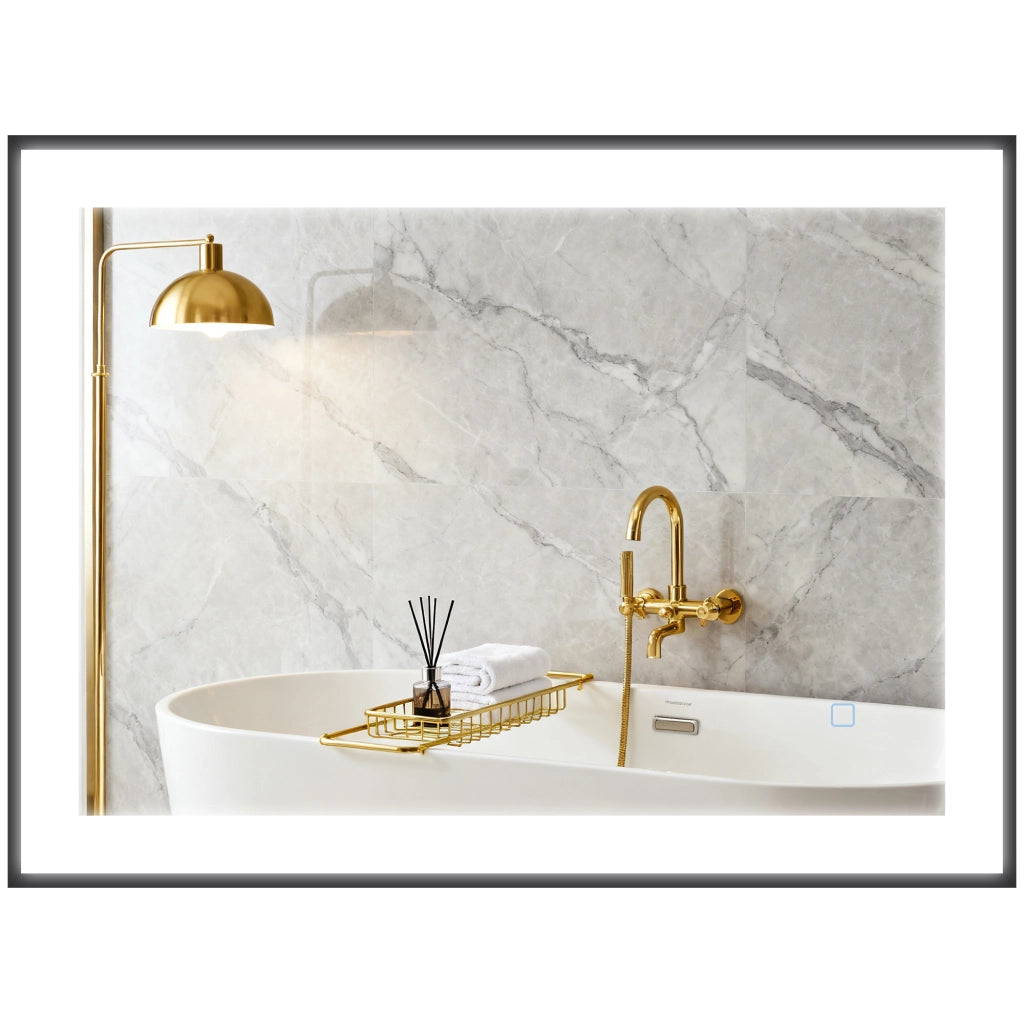 Specchio da Bagno con Luce LED ¨C Zephmum ¨C Bianco 80x60 cm Antivaho 3 Colori