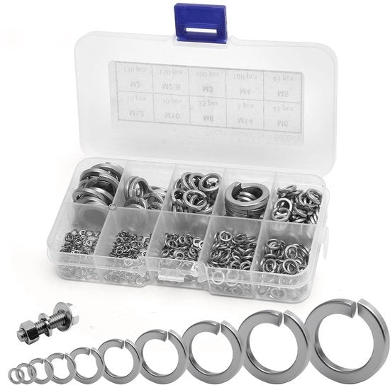 Set di Viti a Veringhe in Acciaio Inossidabile - 650 pezzi - Chiavi a Sfera - Borchie - Viti a Spirale - Corrosione Resistente - M2/M2.5/M3/M4/M5/M6/M8/M10/M12/M14