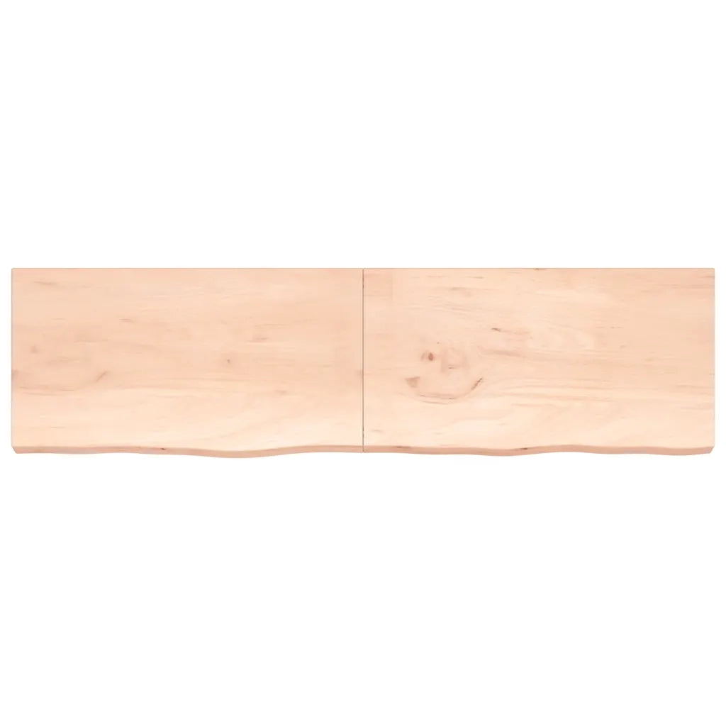 Ripiano a Parete 220x60x(2-6) cm Massello Rovere Non Trattato 363619