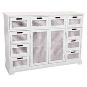 Credenza in legno e rete bianca 113x33x78,5h