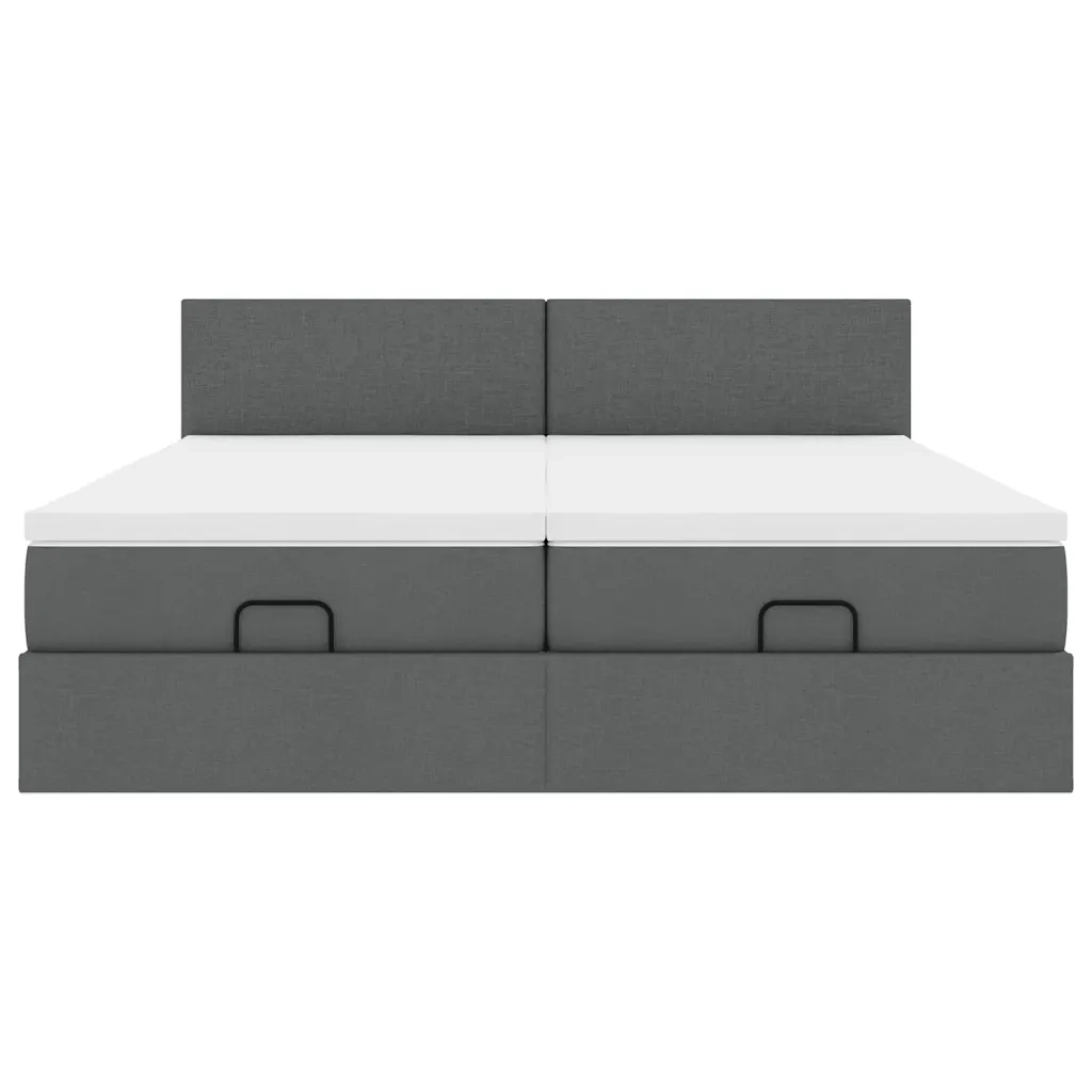 Struttura Letto Pouf con Materassi 200x200 cm in Tessuto 3312830