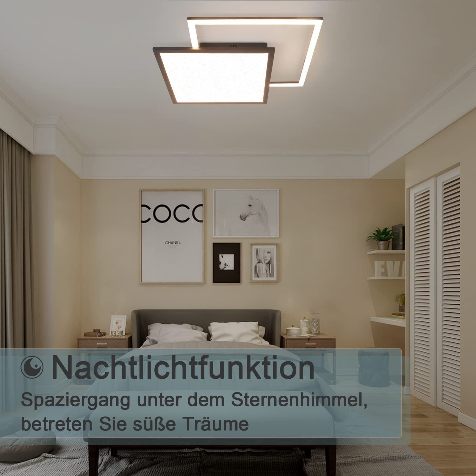 ZMH Lampada da soffitto plafoniera LED doppia stella 46W per soggiorno