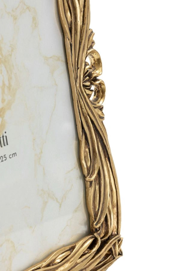 Cornice Baroque 27,5x2x32,5 cm in Resina e Vetro Oro