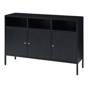 Credenza cassettiera mobile contenitore per soggiorno ingresso camera da letto acciaio 119 x 35 x 80 cm nero 03_0009025