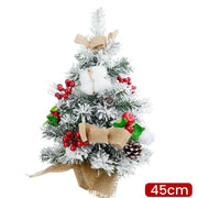 Trade Shop - Albero Di Natale Effetto Innevato Dim. 45 Cm Con Decori Pigne Fiocchetti Neve -