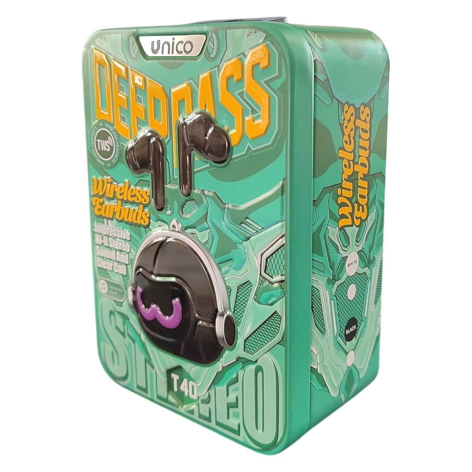 AURICOLARI WIRELESS UNICO T40 DEEP BASS STEREO TWS BLUETOOTH HI-FI