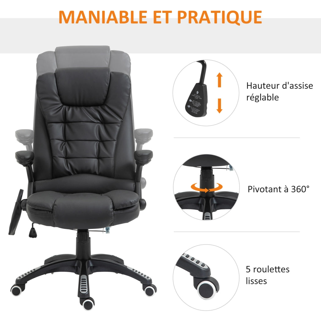 Poltrona da ufficio massaggiante elettrica ¨C zephmum ¨C nero