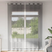 Tende in Voile con Occhielli 2 pz Grigio Scuro 140x300 cm 4102082