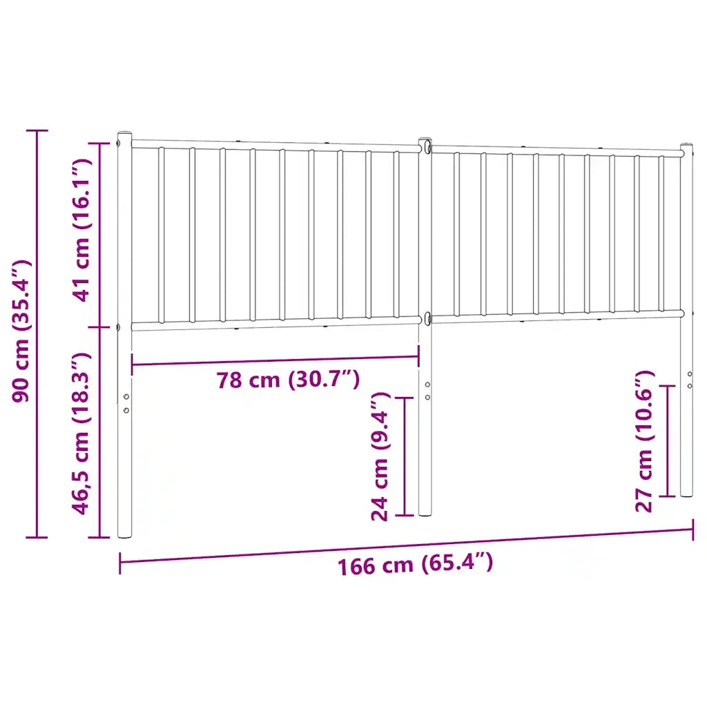 Testiera di Ricambio in Metallo Bianco 160 cm 350966
