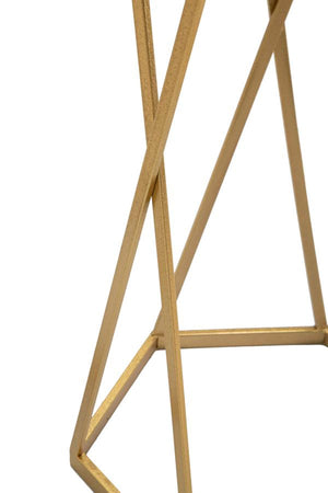Set 2 Tavolini Esagonal Ø50 cm e Ø40 cm in Ferro e MDF Oro