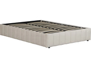 Letto matrimoniale in velluto "Meribel" con boxer - Beige - 160 x 200 cm