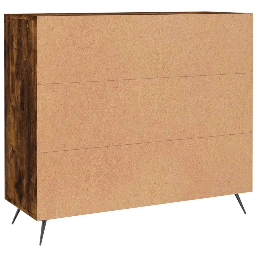 Credenza-Buffet-Armadio da cucina Rovere Fumo 90x34x80 cm in Legno Multistrato 117949