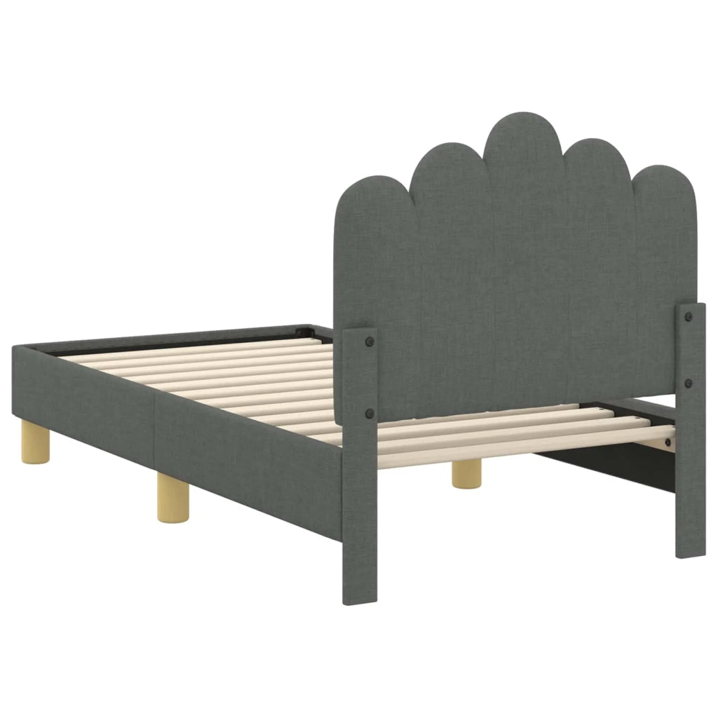 Struttura letto per bambini con testata-Giroletto per bambini Grigio Scuro Tessuto 514117