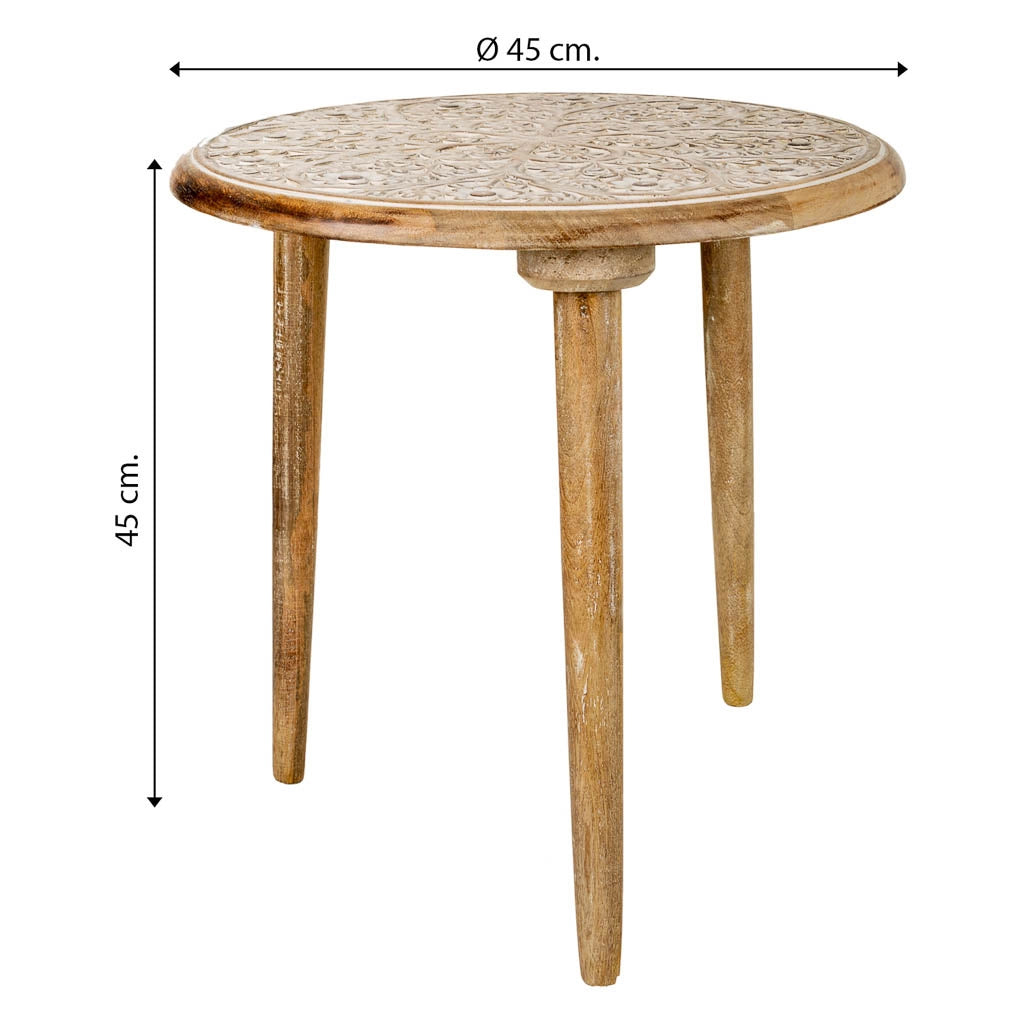 Tavolino in legno marrone fatto a mano 45x45x45h