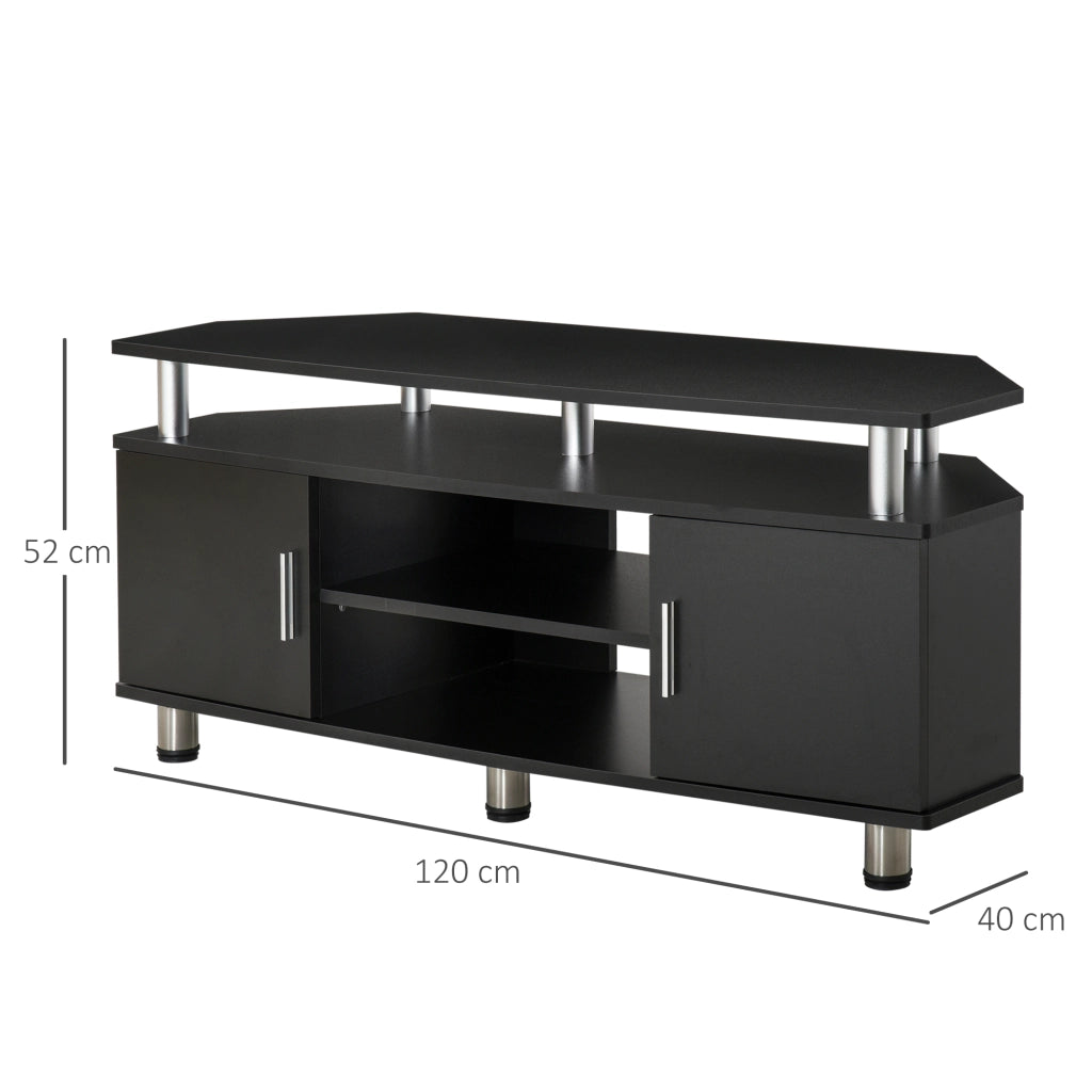 Mobile TV in legno ¨C Xylo ¨C nero, fino 55 pollici, ante e ripiano, 120x40x52cm