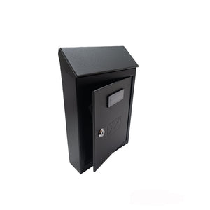 CASSETTA POSTALE ESTERNO A PARETE BUCA LETTERE IN ACCIAIO TETTO CHIAVE 30x20x6cm NERA 2500CT3YNE
