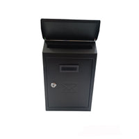 CASSETTA POSTALE ESTERNO A PARETE BUCA LETTERE IN ACCIAIO TETTO CHIAVE 30x20x6cm NERA 2500CT3YNE