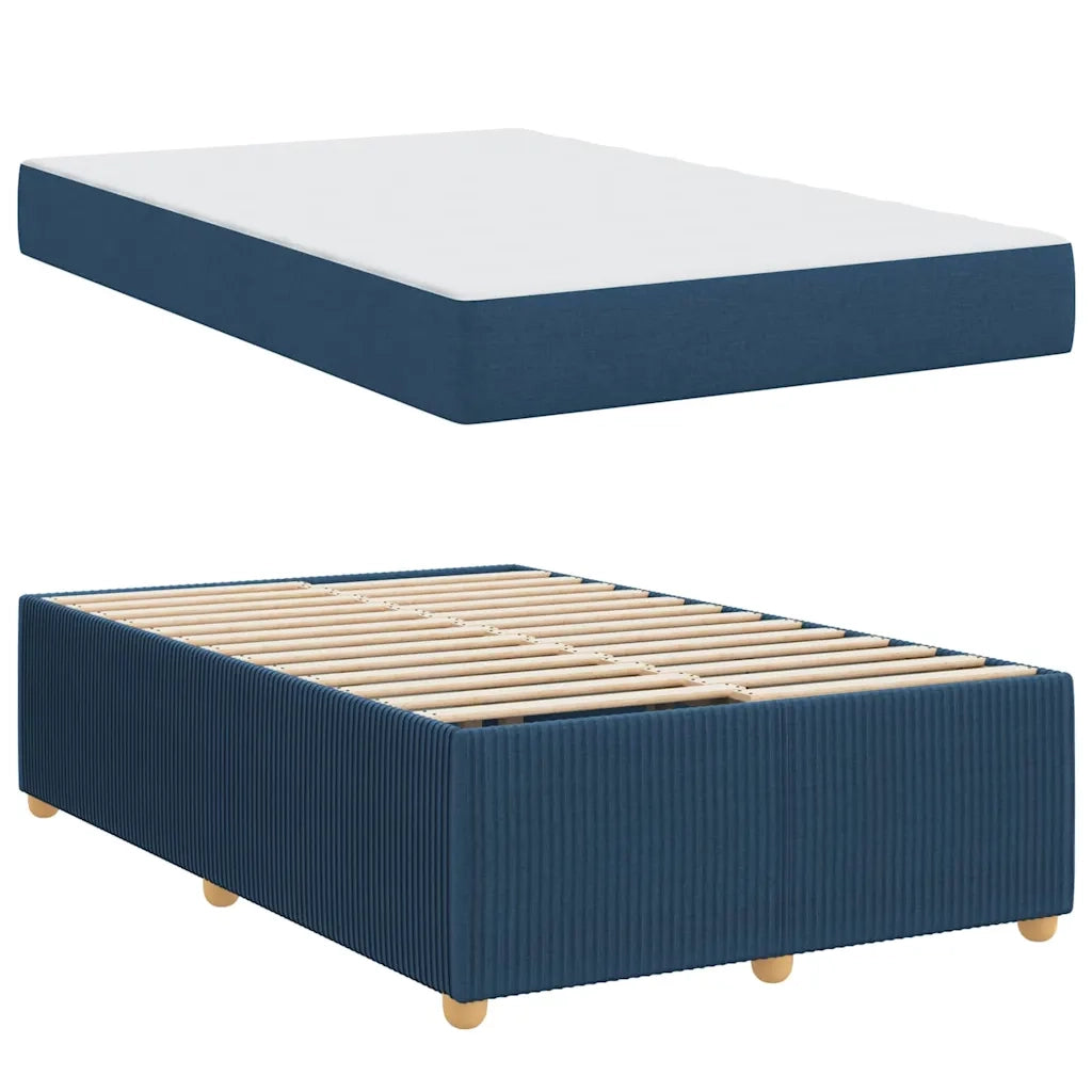 Struttura del letto con materasso Blu 120 x 190 cm Tessuto 3398372
