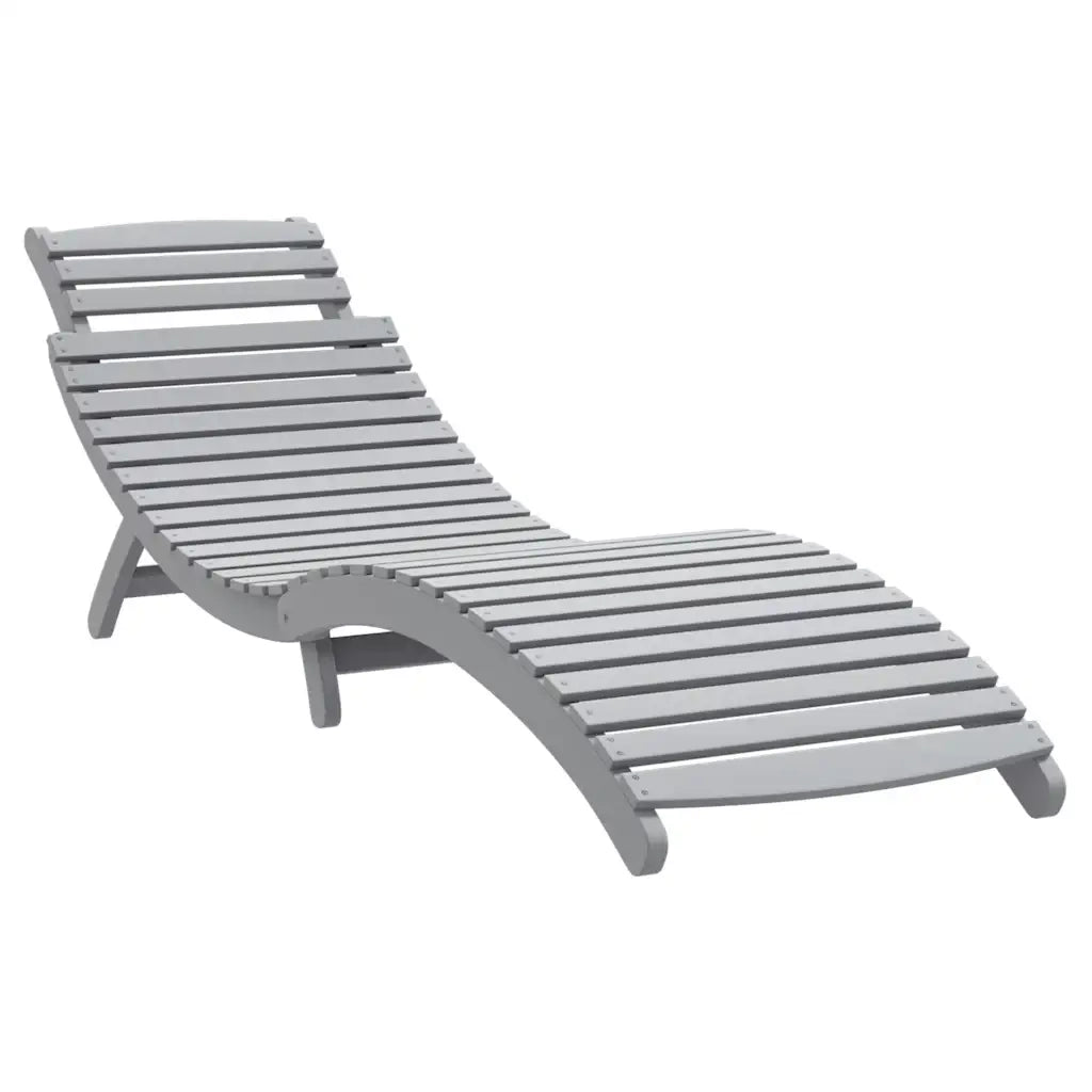 Lettini 2 pz Grigi 184x55x64 cm Legno Massello di Acacia 3155468
