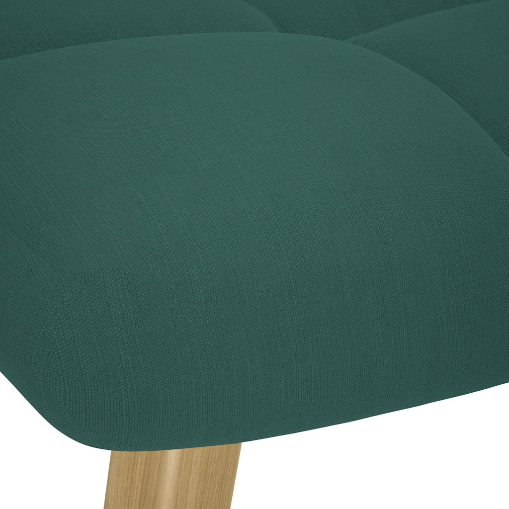 Divano Sedia-Poltrona Relax con Poggiapiedi Verde Scuro in Tessuto 297664