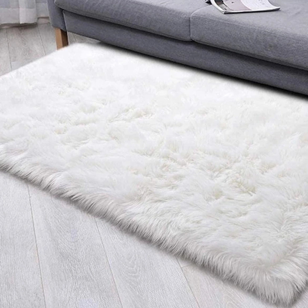 Trade Shop - Tappeto Cute Rettangolare Pelliccia Fluffy Colori Living Camera Letto 120x180 Cm -