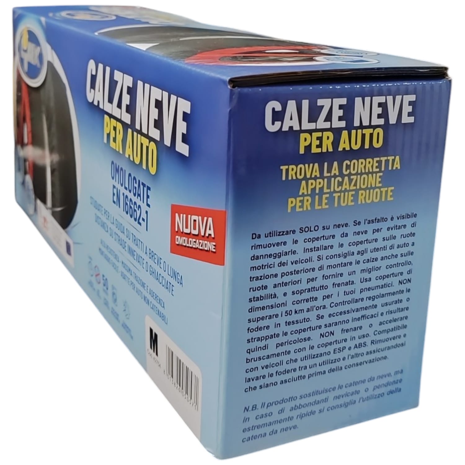 COPPIA CALZE DA NEVE PER AUTO OMOLOGATE TAGLIA M