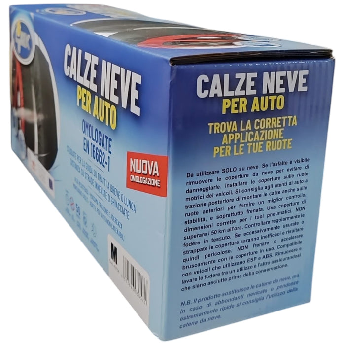 COPPIA CALZE DA NEVE PER AUTO OMOLOGATE TAGLIA M