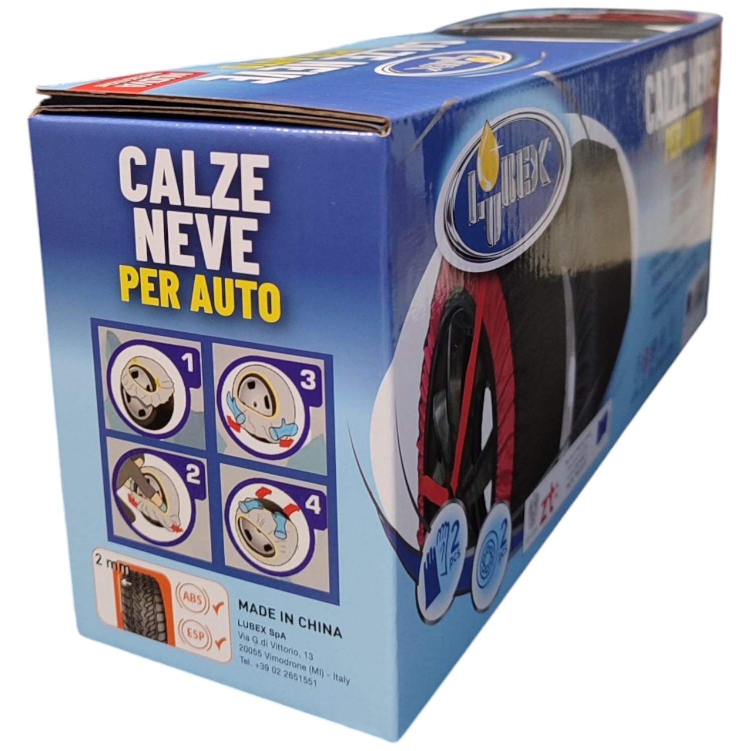 COPPIA CALZE DA NEVE PER AUTO OMOLOGATE TAGLIA M