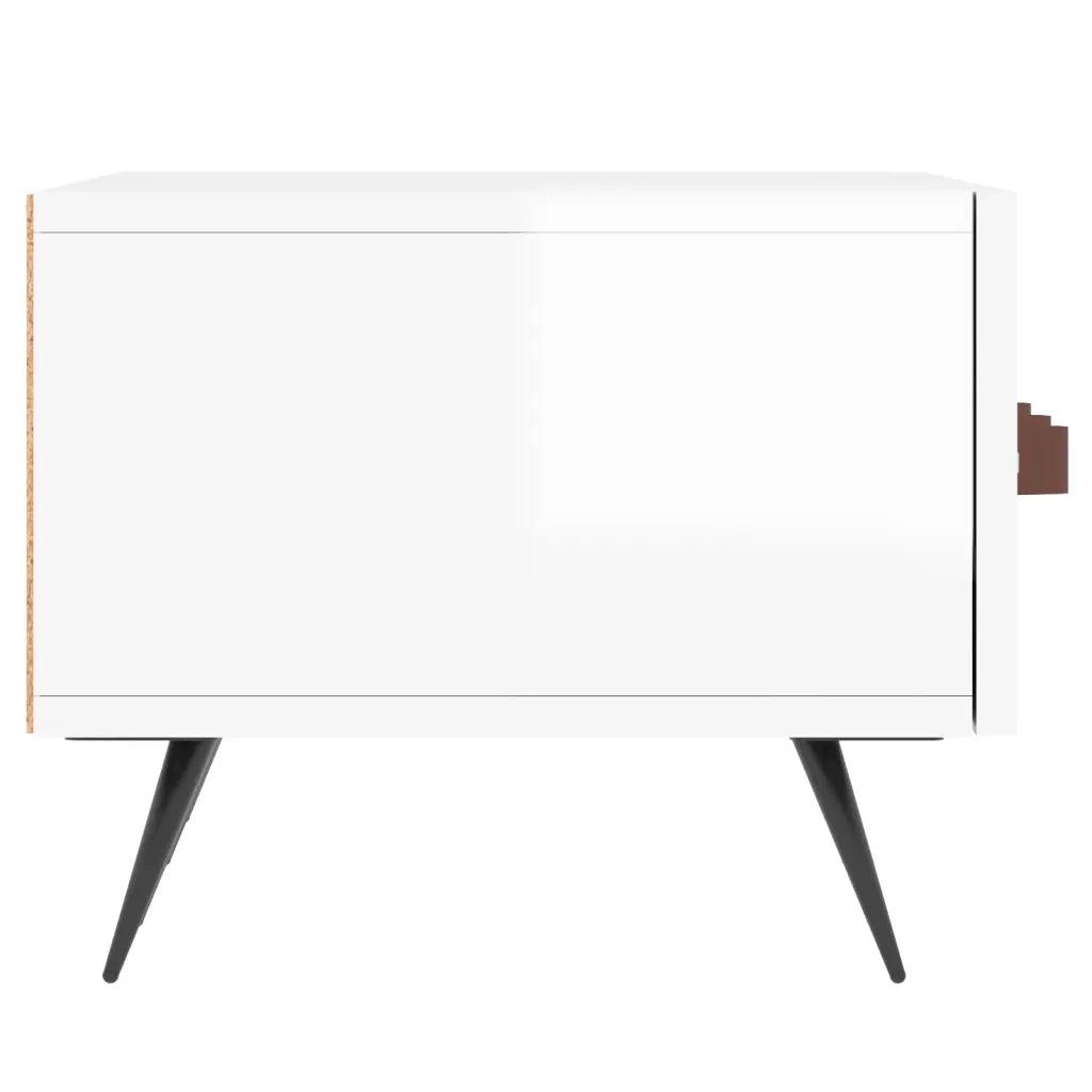 Mobile Porta TV Bianco Lucido 150x36x30 cm in Legno Multistrato 829126