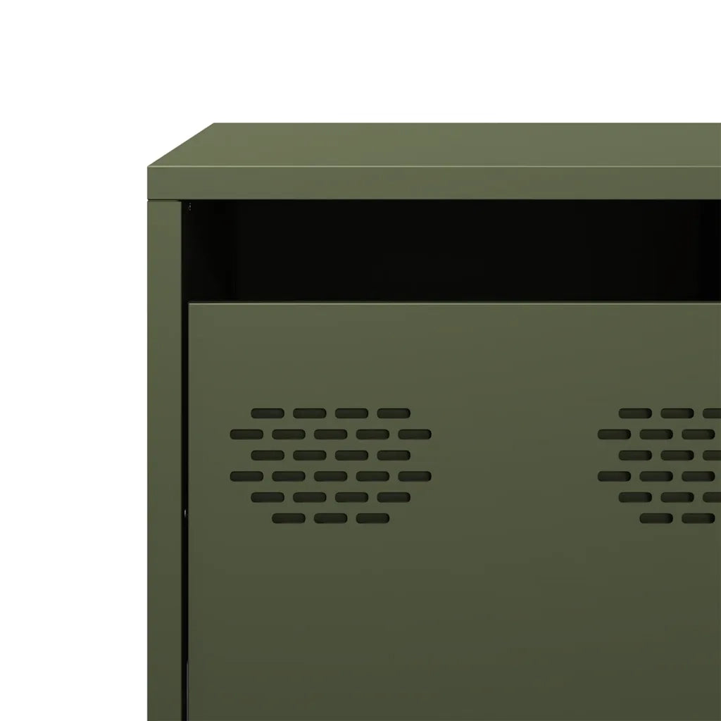 Mobile TV | Armadietto TV | Mobile Porta TV Verde Oliva 101,5x39x43,5cm Acciaio Laminato a Freddo