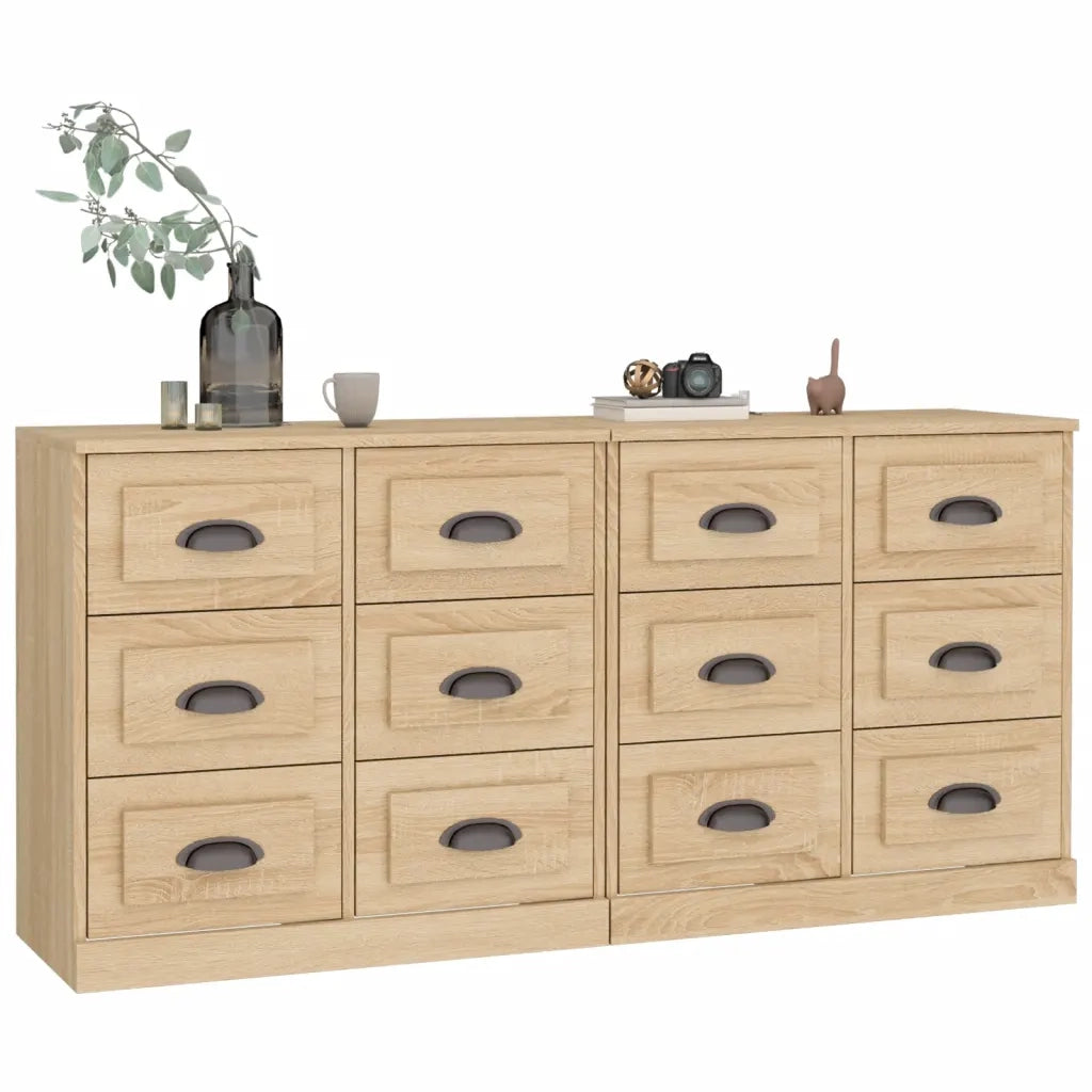 vidaXL Credenze 2 pz Rovere Sonoma in Legno Multistrato