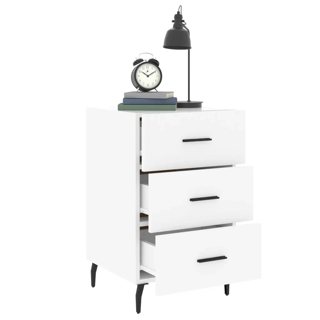 Comodino Bianco 40x40x66 cm in Legno Multistrato 827676