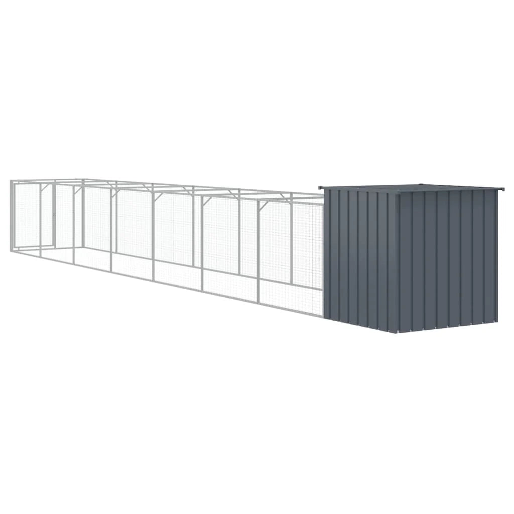 Cuccia per cani con cortile 110 x 813 x 110 cm antracite 02_0043467
