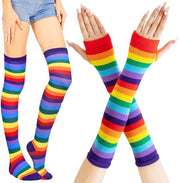 Manopole senza dita in cotone a forma perfetta - 53 cm - con cinturino antiscivolo - manopole overknee