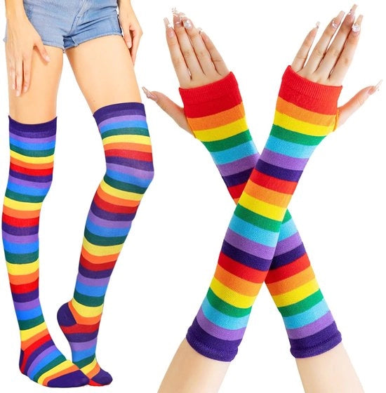 Manopole senza dita in cotone a forma perfetta - 53 cm - con cinturino antiscivolo - manopole overknee