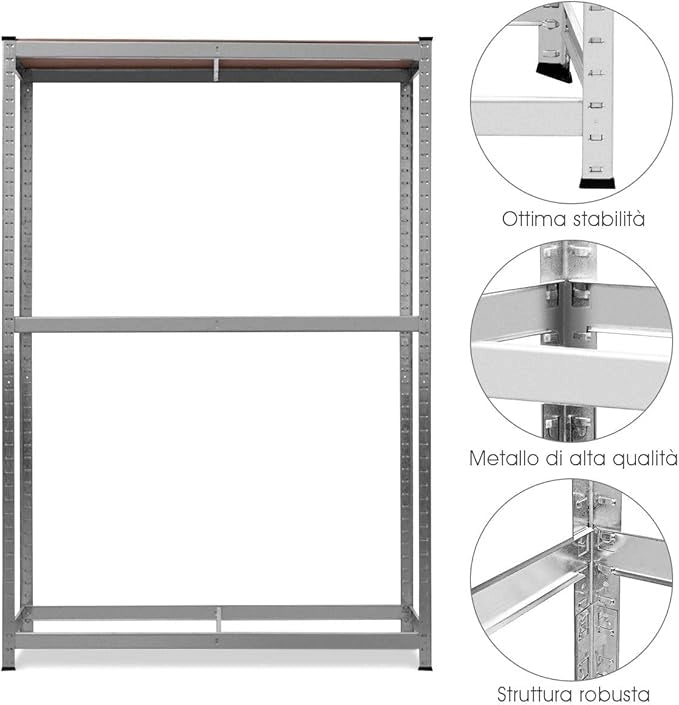 Scaffale Portagomme, Scaffale per Pneumatici in Acciaio 3 Ripiani, Scaffale per 8 Gomme da Officina Garage, 795kg, 120 x 40 x 180 cm