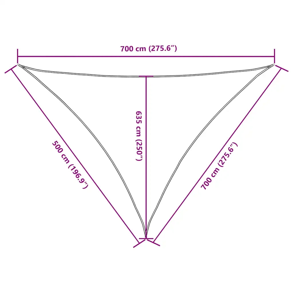 Parasole a Vela Oxford Triangolare 5x7x7 m Antracite 135127