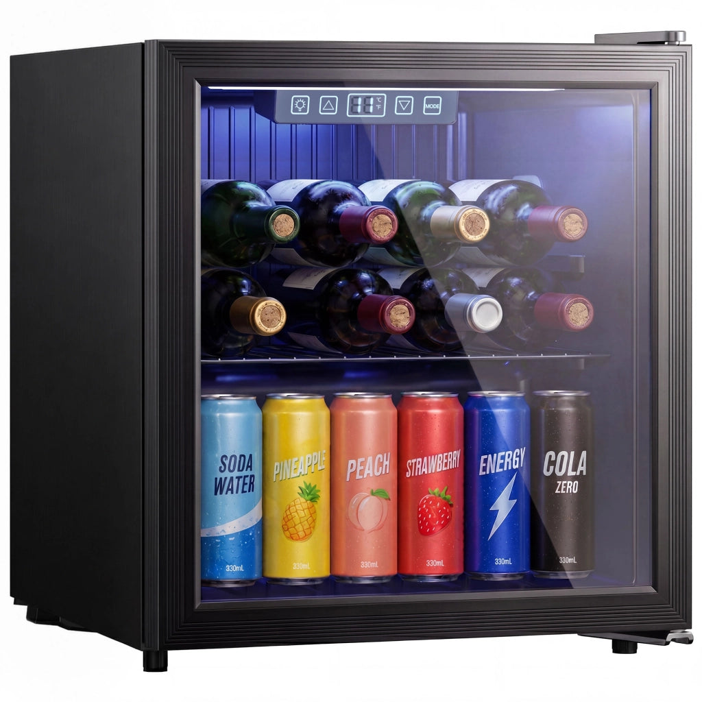 Frigorifero per bevande 50L ¨C Xylo ¨C porta doppio vetro, LED, nero