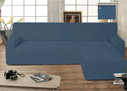 Copridivano Genius Con Penisola Chaise Longue Modello Swing Colore Blu Sugar - Destra - Blu Sugar