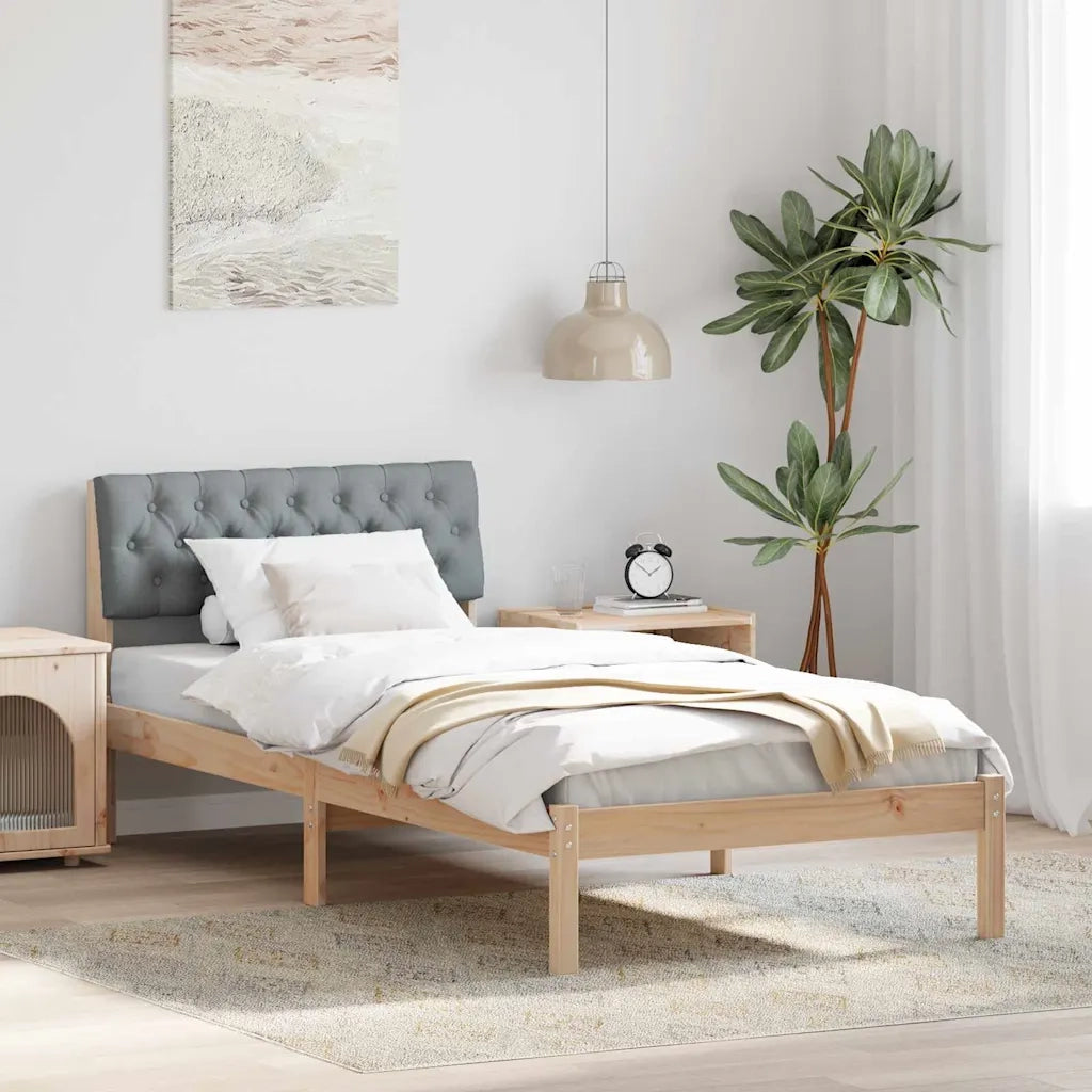 Struttura del Letto Marrone e grigio chiaro 90 x 190 cm 878644