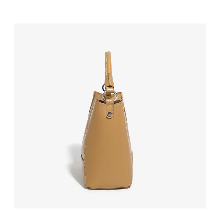 Borsa tote da donna in vera pelle, ideale per viaggi e viaggi, colore bronzo.