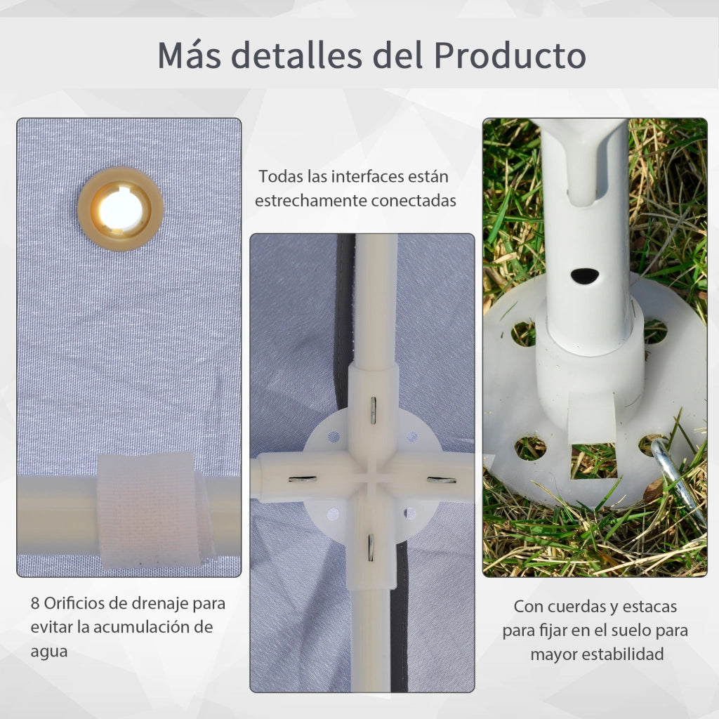 Carpa da Giardino ¨C zephmum ¨C Grigio 3x3 m con Rete Moschiera