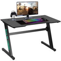 Scrivania Gaming PC 120cm con Led RGB e Tappetino Mouse Pad Fibra di Carbonio