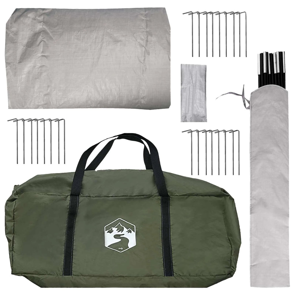 Tenda Tipi Verde Oliva 400 x 400 x 250 cm Poliestere e Acciaio 42029028